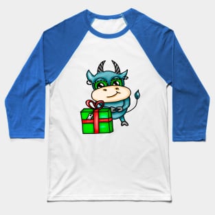 Christmas funny colored bull Baseball T-Shirt